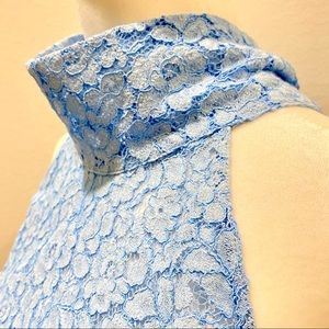 BNWT Zara sleeveless lace high neck top - XXL - Cornflower Blue